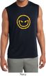 Mens Shirt Evil Smiley Face Sleeveless Moisture Wicking Tee T-Shirt