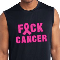 Mens Shirt F*CK Cancer Sleeveless Moisture Wicking Tee T-Shirt