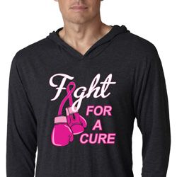 Mens Shirt Fight For a Cure Lightweight Hoodie Tee T-Shirt