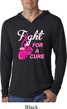 Mens Shirt Fight For a Cure Lightweight Hoodie Tee T-Shirt