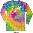 Mens Shirt Fight For a Cure Long Sleeve Tie Dye Tee T-shirt