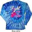 Mens Shirt Fight For a Cure Long Sleeve Tie Dye Tee T-shirt