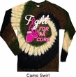Mens Shirt Fight For a Cure Long Sleeve Tie Dye Tee T-shirt