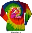 Mens Shirt Fight For a Cure Long Sleeve Tie Dye Tee T-shirt