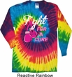 Mens Shirt Fight For a Cure Long Sleeve Tie Dye Tee T-shirt