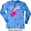 Mens Shirt Fight For a Cure Long Sleeve Tie Dye Tee T-shirt