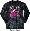 Mens Shirt Fight For a Cure Long Sleeve Tie Dye Tee T-shirt