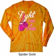 Mens Shirt Fight For a Cure Long Sleeve Tie Dye Tee T-shirt
