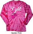 Mens Shirt Fight For a Cure Long Sleeve Tie Dye Tee T-shirt