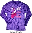 Mens Shirt Fight For a Cure Long Sleeve Tie Dye Tee T-shirt