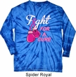 Mens Shirt Fight For a Cure Long Sleeve Tie Dye Tee T-shirt