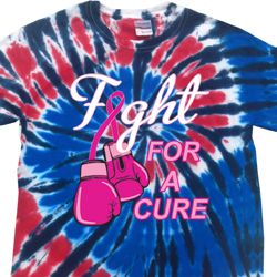 Mens Shirt Fight For a Cure Patriotic Tie Dye Tee T-shirt