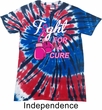 Mens Shirt Fight For a Cure Patriotic Tie Dye Tee T-shirt