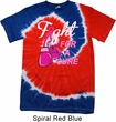 Mens Shirt Fight For a Cure Patriotic Tie Dye Tee T-shirt
