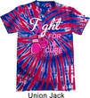 Mens Shirt Fight For a Cure Patriotic Tie Dye Tee T-shirt