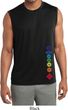 Mens Shirt Floral Chakras Bottom Print Sleeveless Moisture Wicking Tee