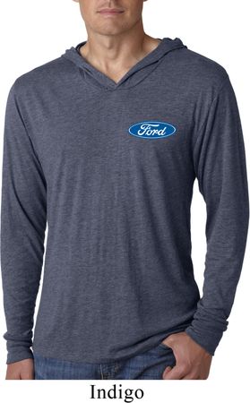 Mens Shirt Ford Oval Pocket Print Lightweight Hoodie Tee T-Shirt
