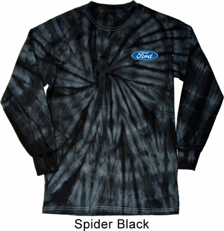 Mens Shirt Ford Oval Pocket Print Long Sleeve Tie Dye Tee T-shirt