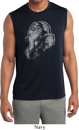 Mens Shirt Ganesha Profile Sleeveless Moisture Wicking Tee T-Shirt