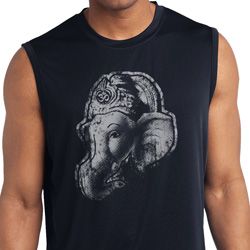 Mens Shirt Ganesha Profile Sleeveless Moisture Wicking Tee T-Shirt Mens Shirt Ganesha Profile Sleeveless Moisture Wicking Tee T-Shirt