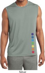 Mens Shirt Glowing Chakras Bottom Print Sleeveless Moisture Wicking