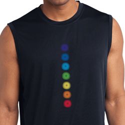 Mens Shirt Glowing Chakras Sleeveless Moisture Wicking Tee T-Shirt