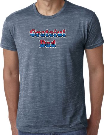Mens Shirt Grateful American Dad Burnout Tee T-Shirt