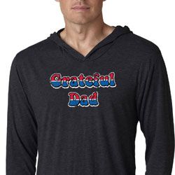 Mens Shirt Grateful American Dad Lightweight Hoodie Tee