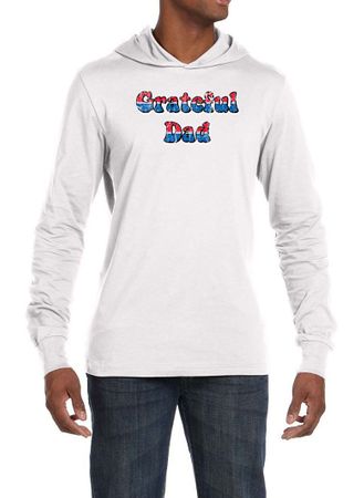 Mens Shirt Grateful American Dad Lightweight Hoodie Tee T-Shirt