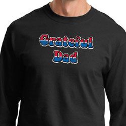 Mens Shirt Grateful American Dad Long Sleeve Tee T-Shirt