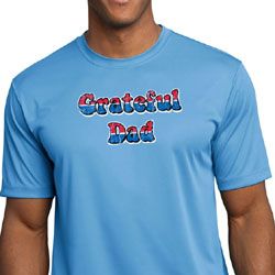 Mens Shirt Grateful American Dad Moisture Wicking Tee T-Shirt