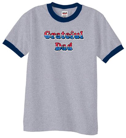 Mens Shirt Grateful American Dad Ringer Tee T-Shirt