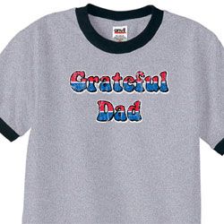 Mens Shirt Grateful American Dad Ringer Tee T-Shirt