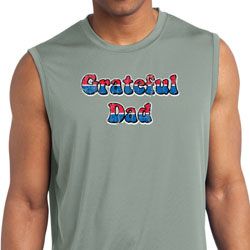 Mens Shirt Grateful American Dad Sleeveless Moisture Wicking Tee