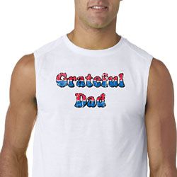 Mens Shirt Grateful American Dad Sleeveless Tee T-Shirt