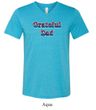 Mens Shirt Grateful American Dad Tri Blend V-neck Tee T-Shirt