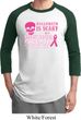 Mens Shirt Halloween Scary Breast Cancer Deadly Raglan Tee T-Shirt