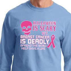 Mens Shirt Halloween Scary Cancer Deadly Long Sleeve Tee T-Shirt
