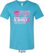 Mens Shirt Halloween Scary Cancer Deadly Tri Blend V-neck Tee T-Shirt