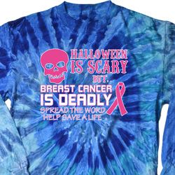 Mens Shirt Halloween Scary Long Sleeve Tie Dye Tee T-shirt