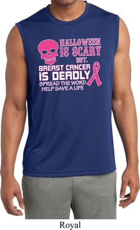 Mens Shirt Halloween Scary Sleeveless Moisture Wicking Tee T-Shirt