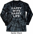 Mens Shirt Happy Wife Happy Life Long Sleeve Tie Dye Tee T-shirt