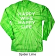 Mens Shirt Happy Wife Happy Life Long Sleeve Tie Dye Tee T-shirt