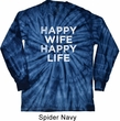 Mens Shirt Happy Wife Happy Life Long Sleeve Tie Dye Tee T-shirt