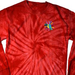 Mens Shirt Hippie Sun Patch Pocket Print Long Sleeve Tie Dye Tee Mens Shirt Hippie Sun Patch Pocket Print Long Sleeve Tie Dye Tee