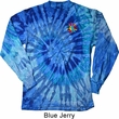 Mens Shirt Hippie Sun Patch Pocket Print Long Sleeve Tie Dye Tee