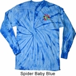 Mens Shirt Hippie Sun Patch Pocket Print Long Sleeve Tie Dye Tee