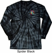 Mens Shirt Hippie Sun Patch Pocket Print Long Sleeve Tie Dye Tee