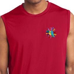 Mens Shirt Hippie Sun Patch Pocket Sleeveless Moisture Wicking Tee Mens Shirt Hippie Sun Patch Pocket Sleeveless Moisture Wicking Tee
