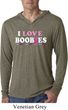 Mens Shirt I Love Boobies Lightweight Hoodie Tee T-Shirt